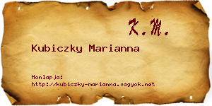 Kubiczky Marianna névjegykártya